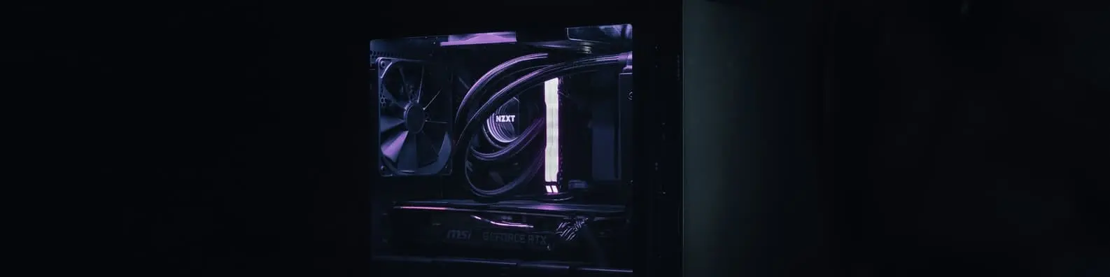 Slick Gaming PC Build – Transparent Case LinkedIn Background
